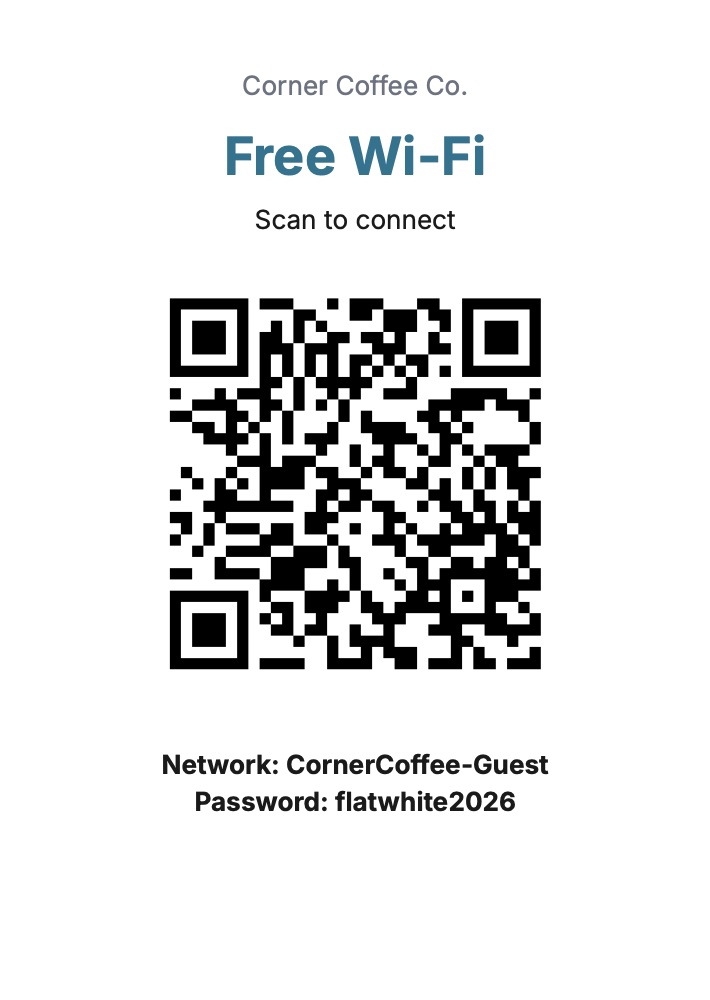 A Wi-Fi QR card